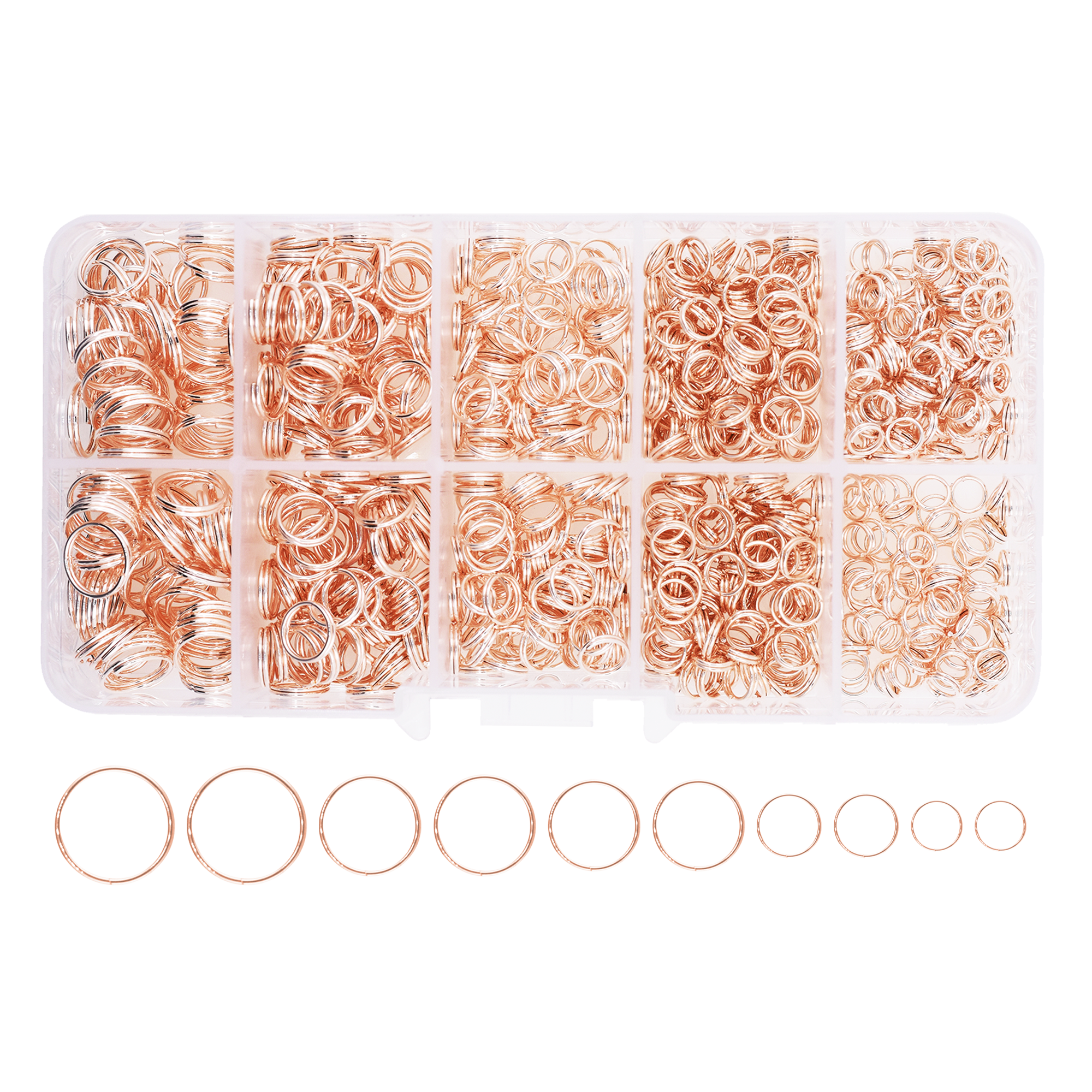 Small Key Rings for Crafts - Assorted Double Jump Rings Mini Split Rings for Jewelry Making - Double Split Rings Assorted Small Keychain Rings Set