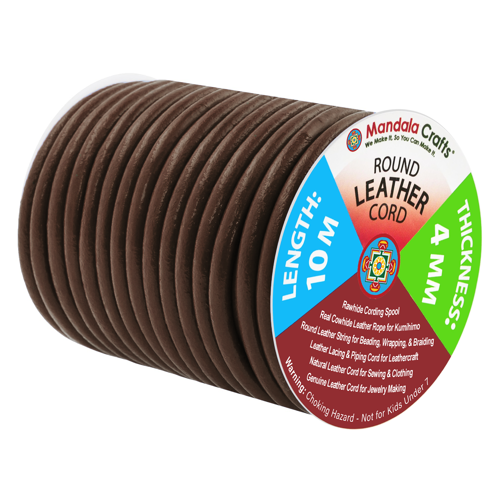 Round Cowhide Genuine Leather String Cord, Natural Rawhide Rope for Jewelry Making, Kumihimo Braiding, Shoelaces