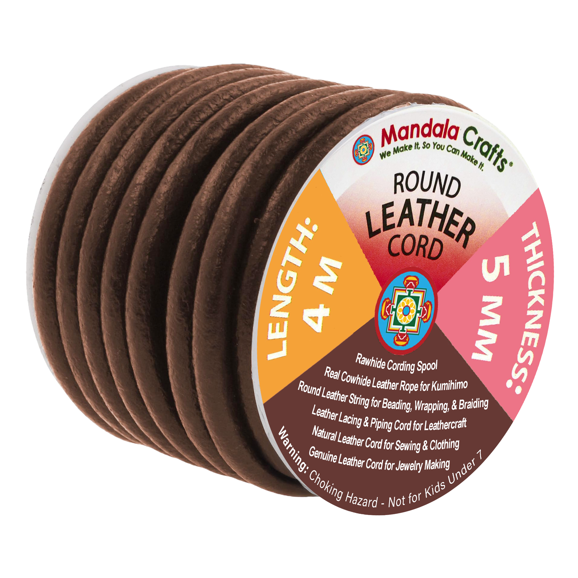 Round Cowhide Genuine Leather String Cord, Natural Rawhide Rope for Jewelry Making, Kumihimo Braiding, Shoelaces