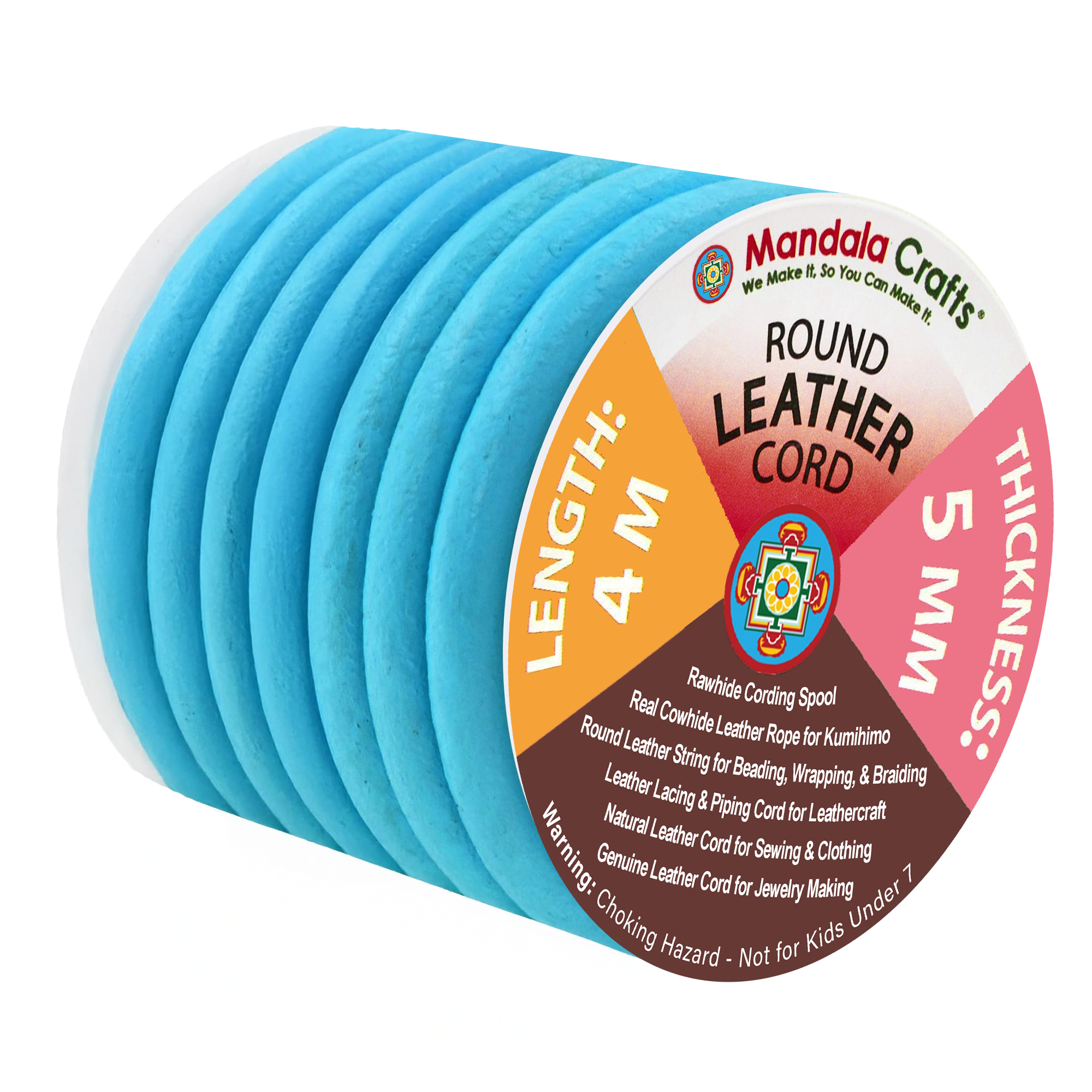 Round Cowhide Genuine Leather String Cord, Natural Rawhide Rope for Jewelry Making, Kumihimo Braiding, Shoelaces