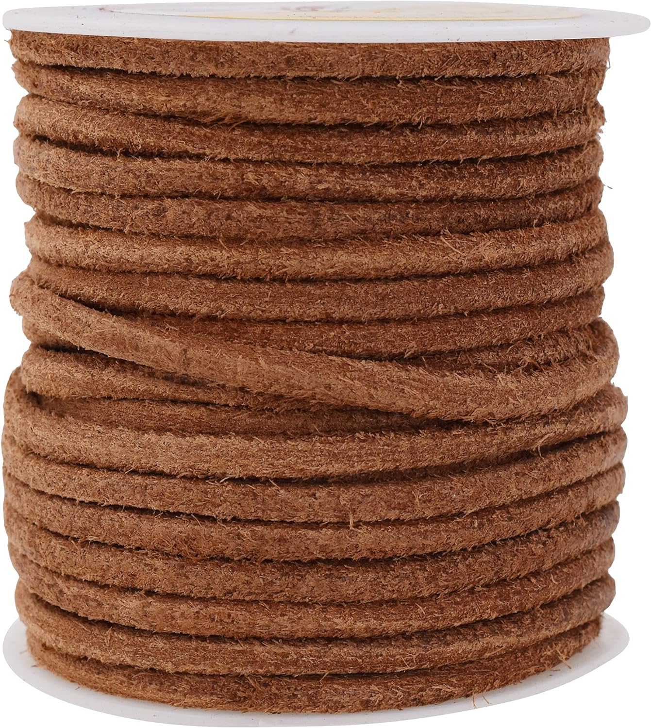 Mandala Crafts Round Suede Cord for Jewelry Making, Genuine Cowhide Leather Rope for Beading, Braiding, DIY Crafting