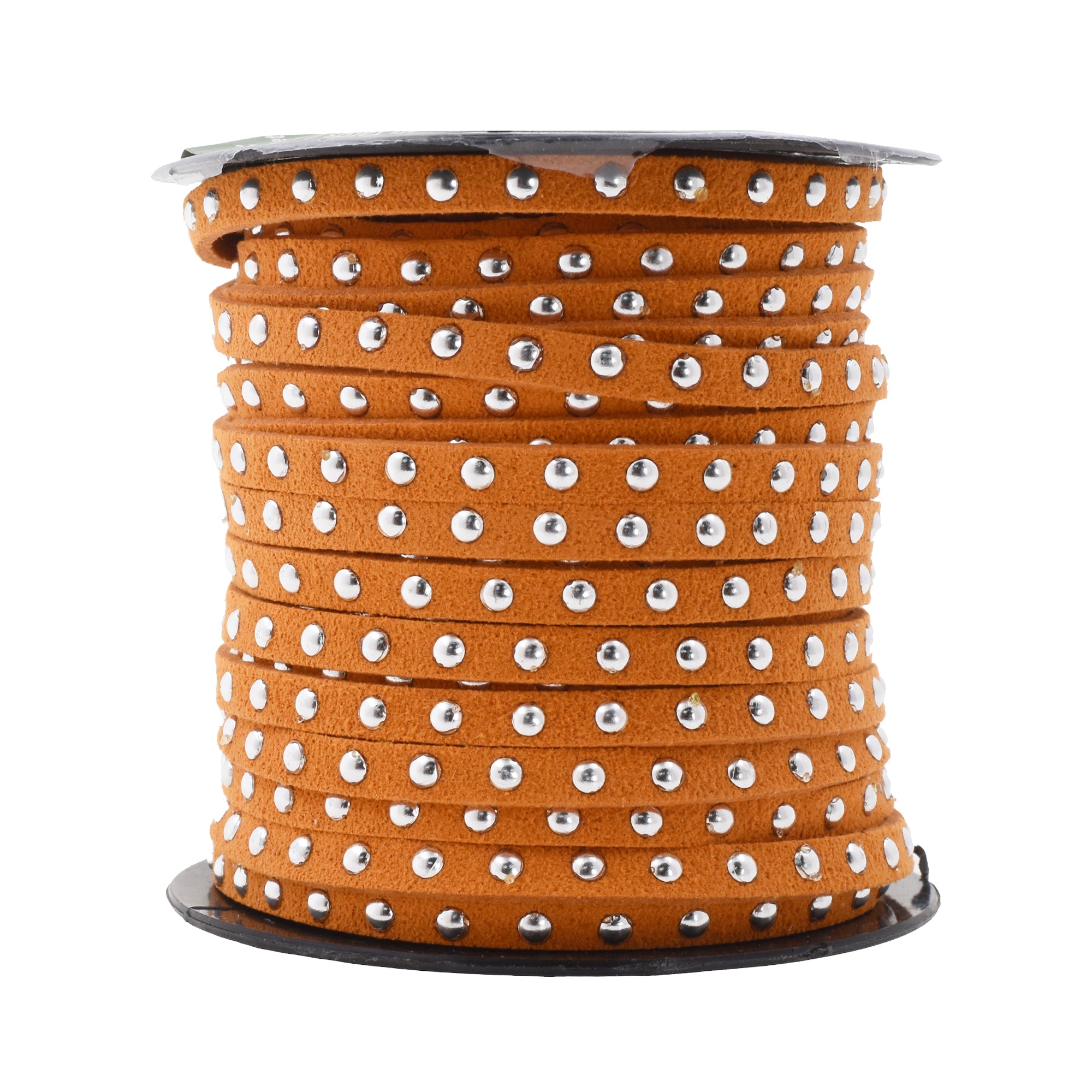 Studded Faux Suede Cord Rope for Jewelry Making - 20 Yards Faux Leather Ribbon - Flat Micro Fiber Leather String Faux Leather Lace with Rivets