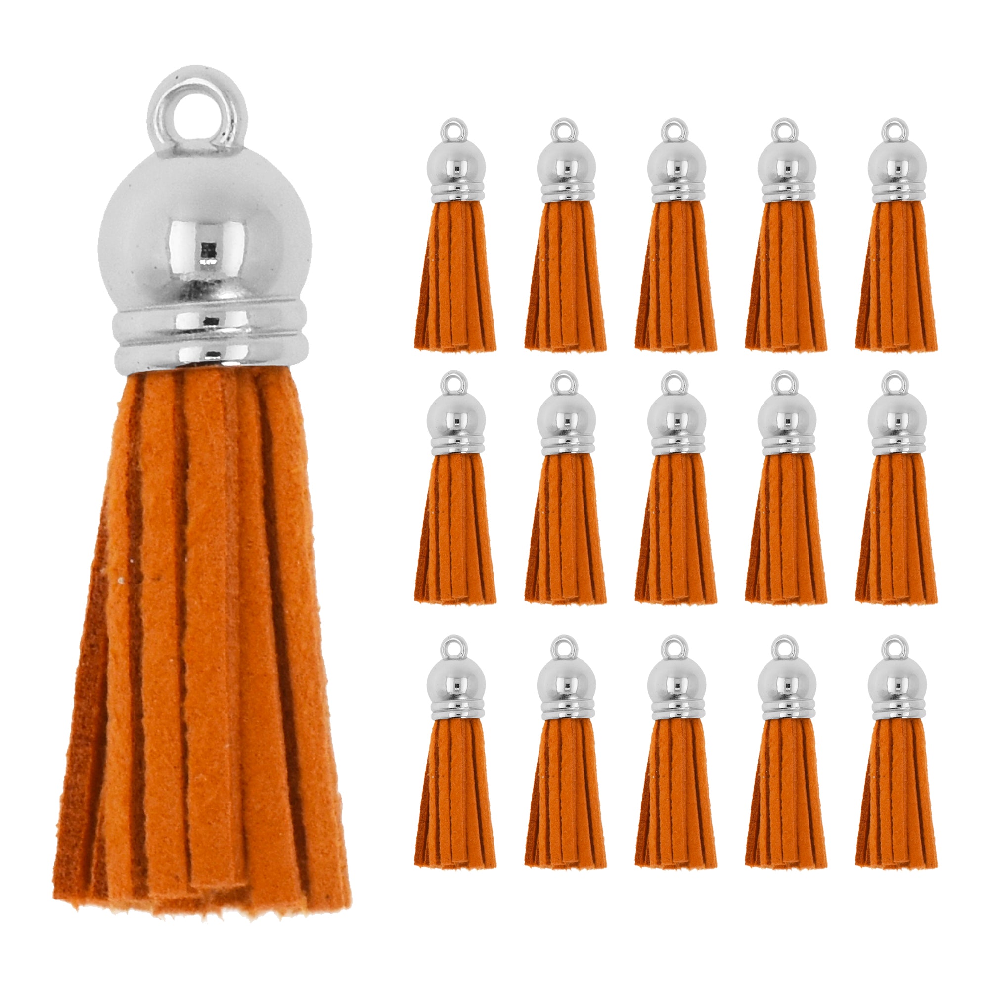 Mandala Crafts Faux Leather Suede Tassel with Loop for Keychains, Jewelry Making, Bookmarks, Books, Gifts, Pillows