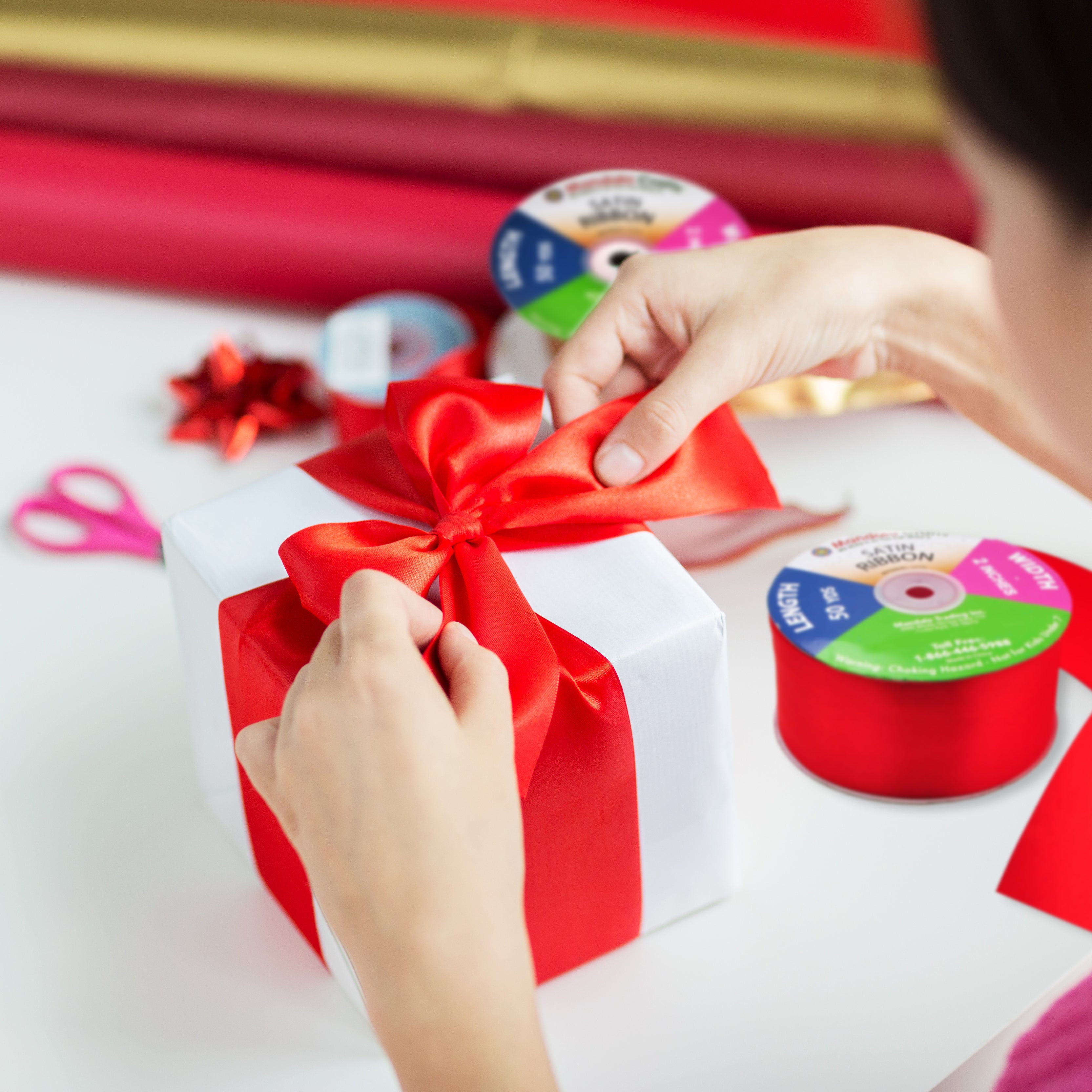 1/4 3/8 1/2 Inch Satin Ribbon for Crafts - Ribbons for Gift Wrapping - Fabric Ribbons for Flower Bouquet Hair Ribbons Wedding Party Decoration