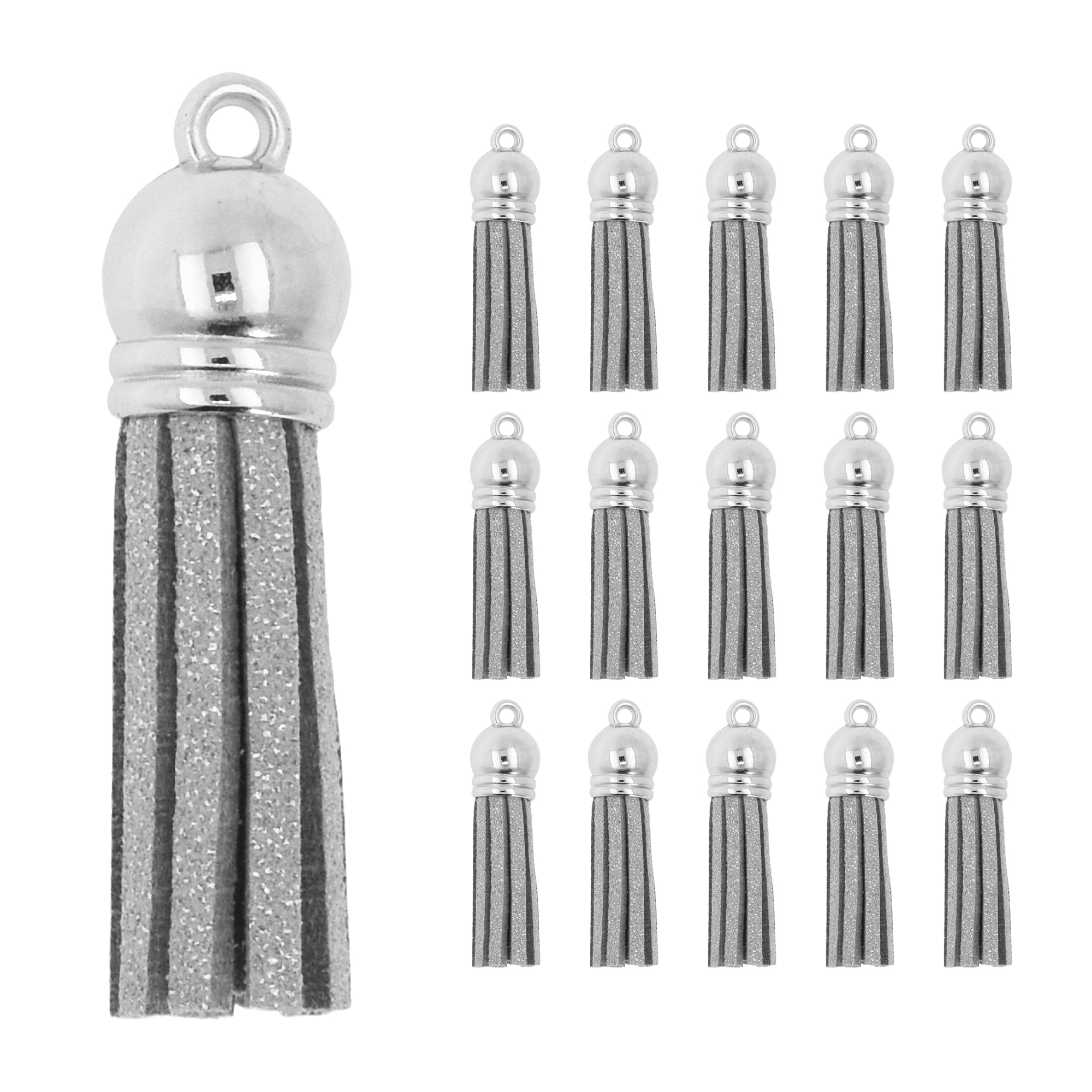 Mandala Crafts Faux Leather Suede Tassel with Loop for Keychains, Jewelry Making, Bookmarks, Books, Gifts, Pillows