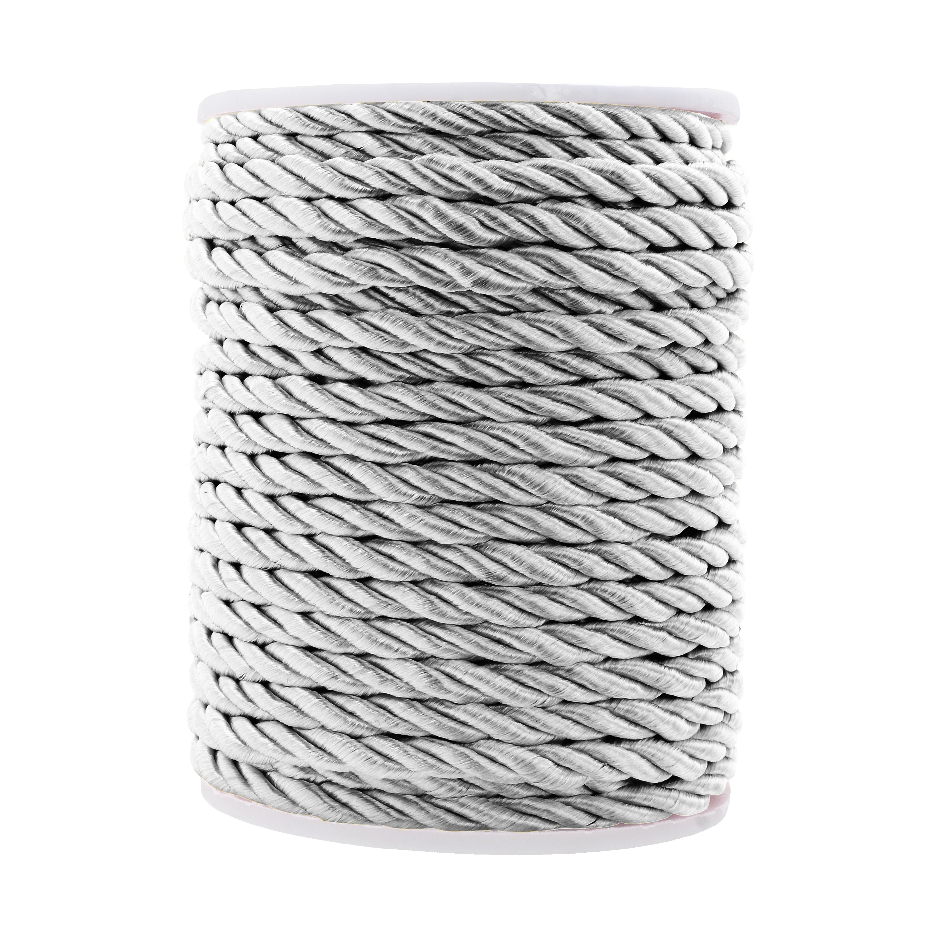 Mandala Crafts Rayon Twisted Cord Trim, Shiny Viscose Cording for Home Décor, Upholstery, Curtain Tieback, Honor Cord, 5mm