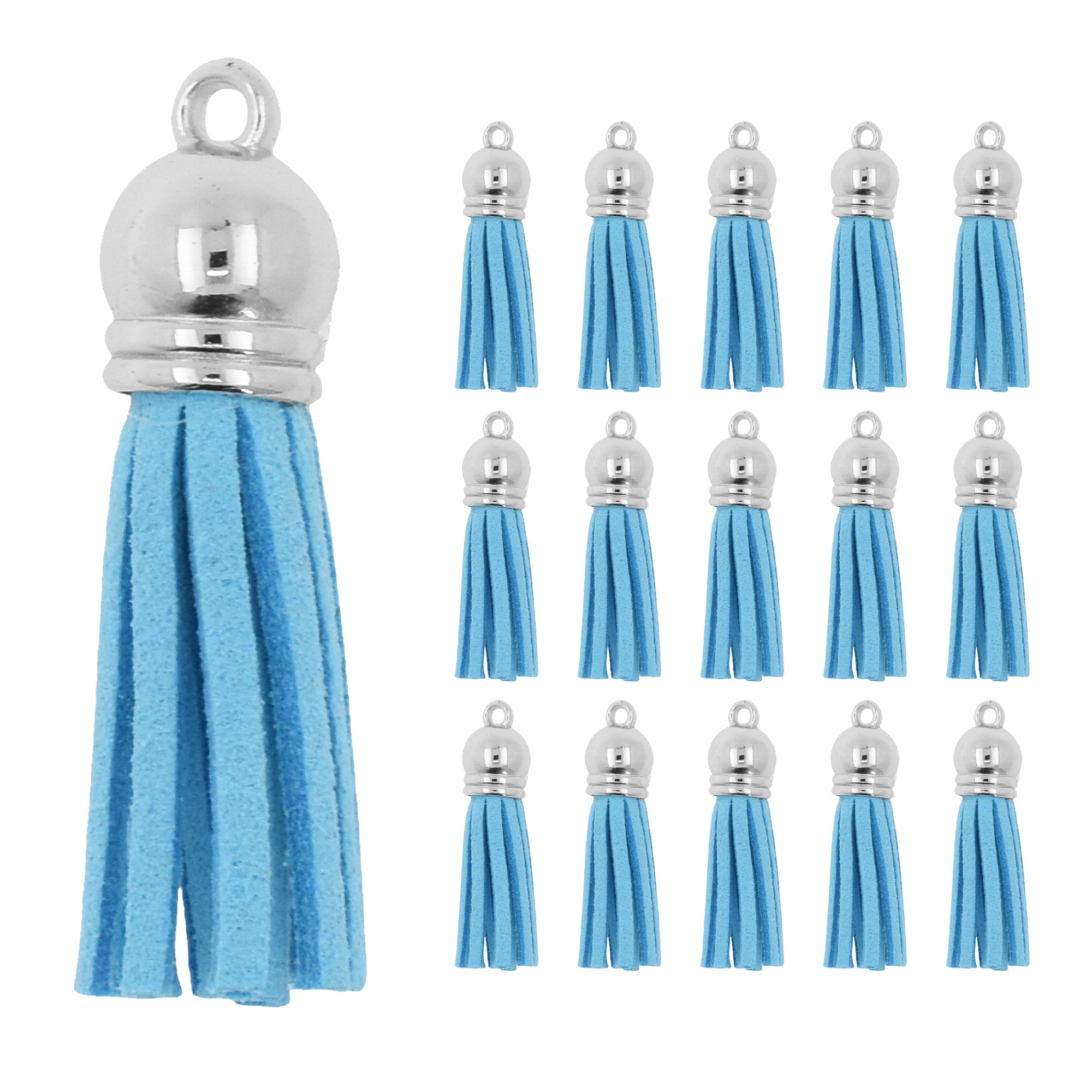 Mandala Crafts Faux Leather Suede Tassel with Loop for Keychains, Jewelry Making, Bookmarks, Books, Gifts, Pillows