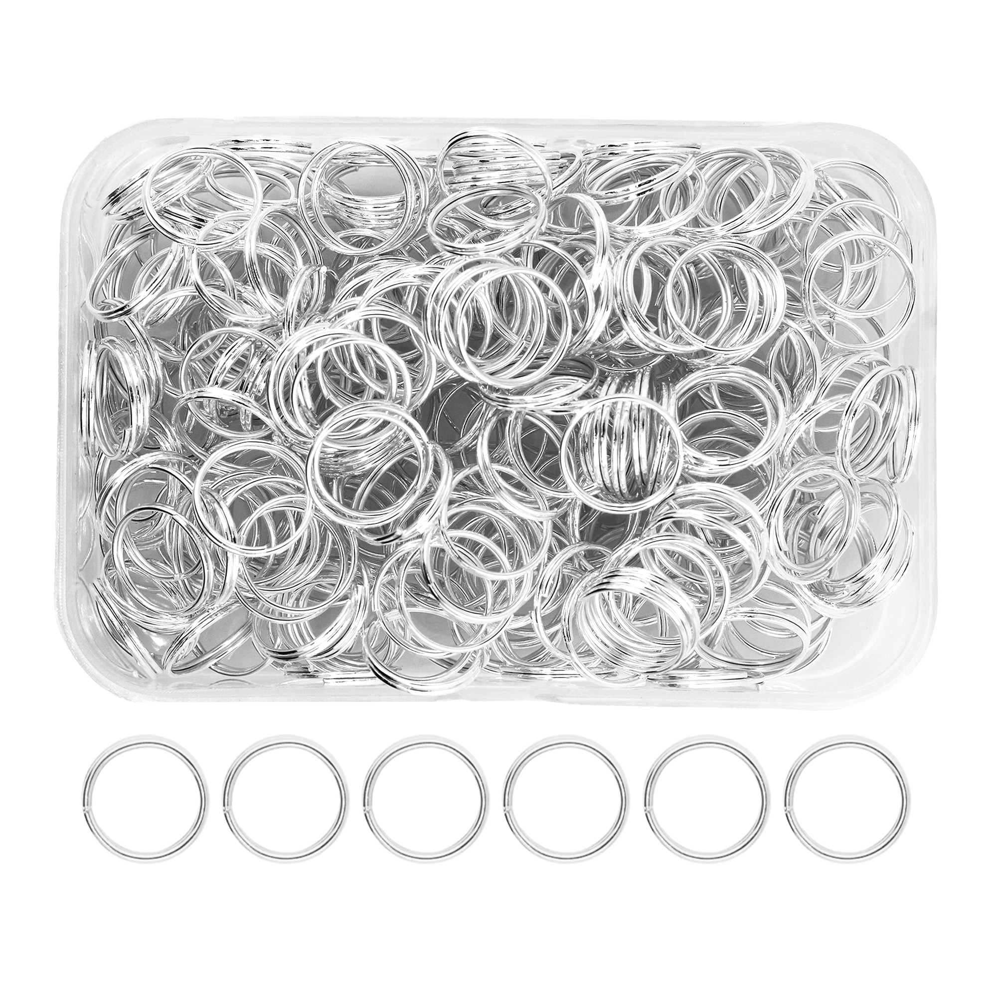 Small Key Rings for Crafts - Assorted Double Jump Rings Mini Split Rings for Jewelry Making - Double Split Rings Assorted Small Keychain Rings Set