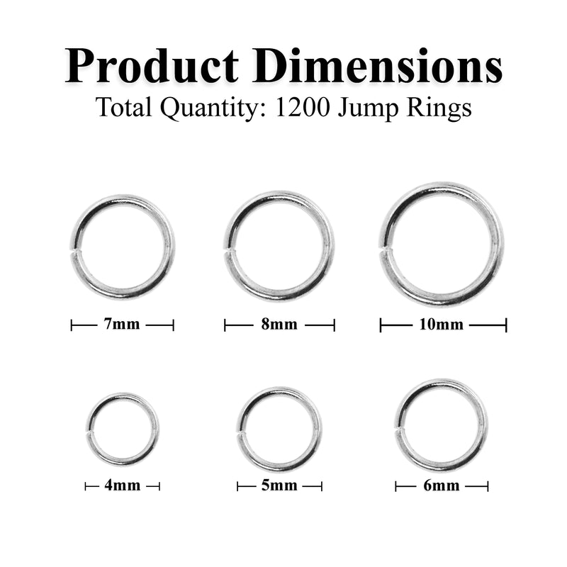 Mandala Crafts Stainless Steel Small Jump Rings for Jewelry Making – Metal Jump Rings for Crafts – Jump Ring Jewelry O Rings Jump Ring Kit 1200 PCs 4mm 5mm 6mm 7mm 8mm 10mm Jump Rings 1200 PCs