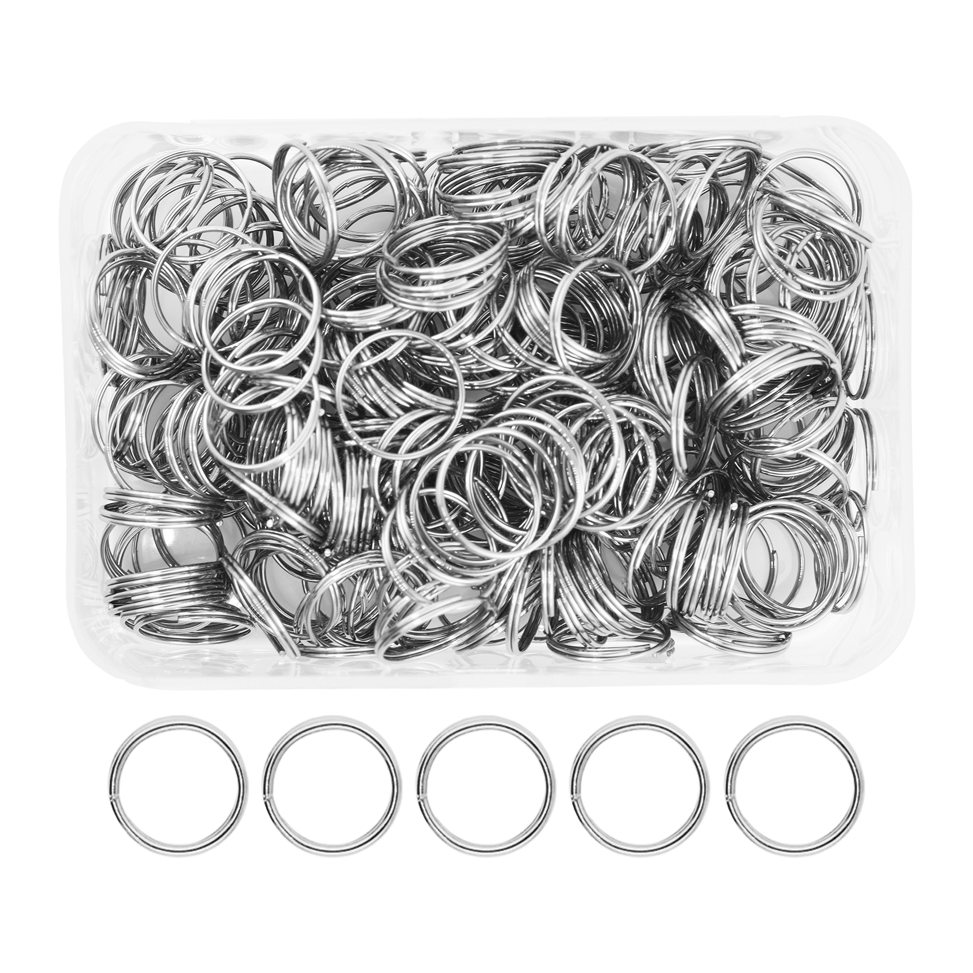 Small Key Rings for Crafts - Assorted Double Jump Rings Mini Split Rings for Jewelry Making - Double Split Rings Assorted Small Keychain Rings Set