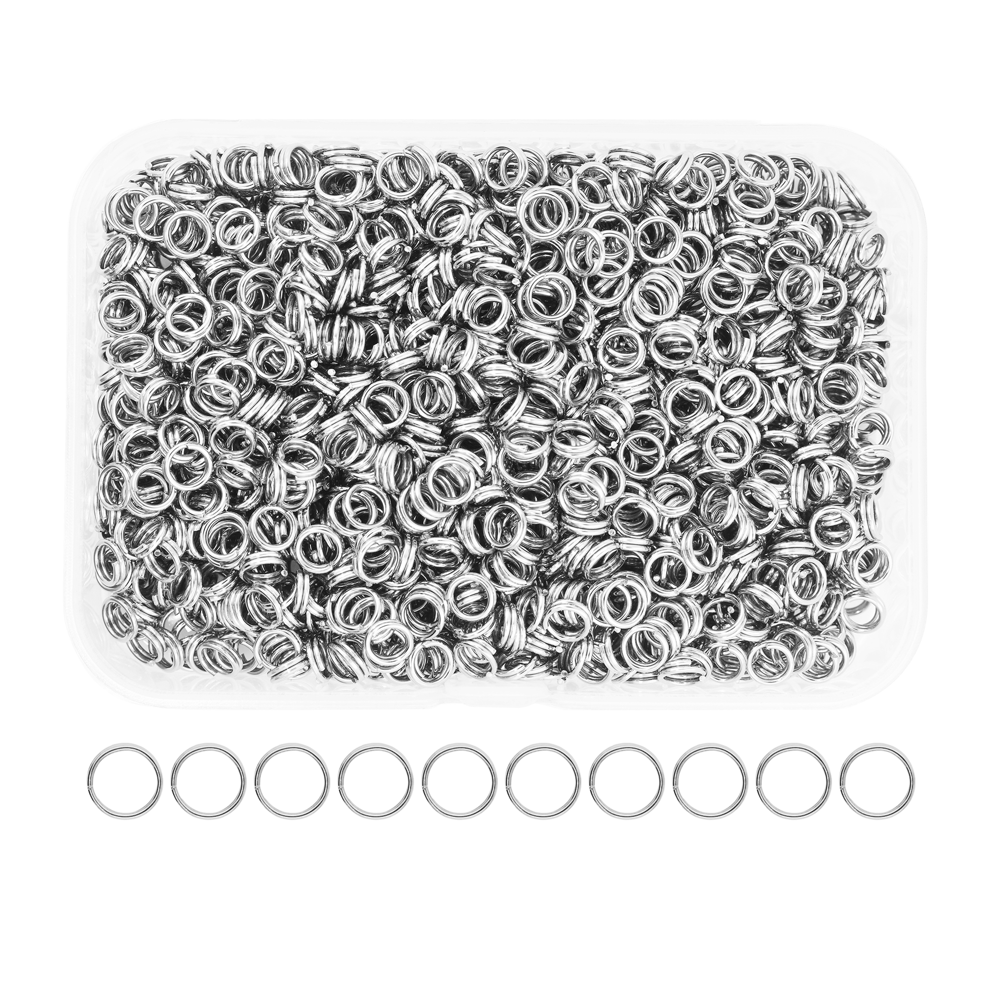 Small Key Rings for Crafts - Assorted Double Jump Rings Mini Split Rings for Jewelry Making - Double Split Rings Assorted Small Keychain Rings Set