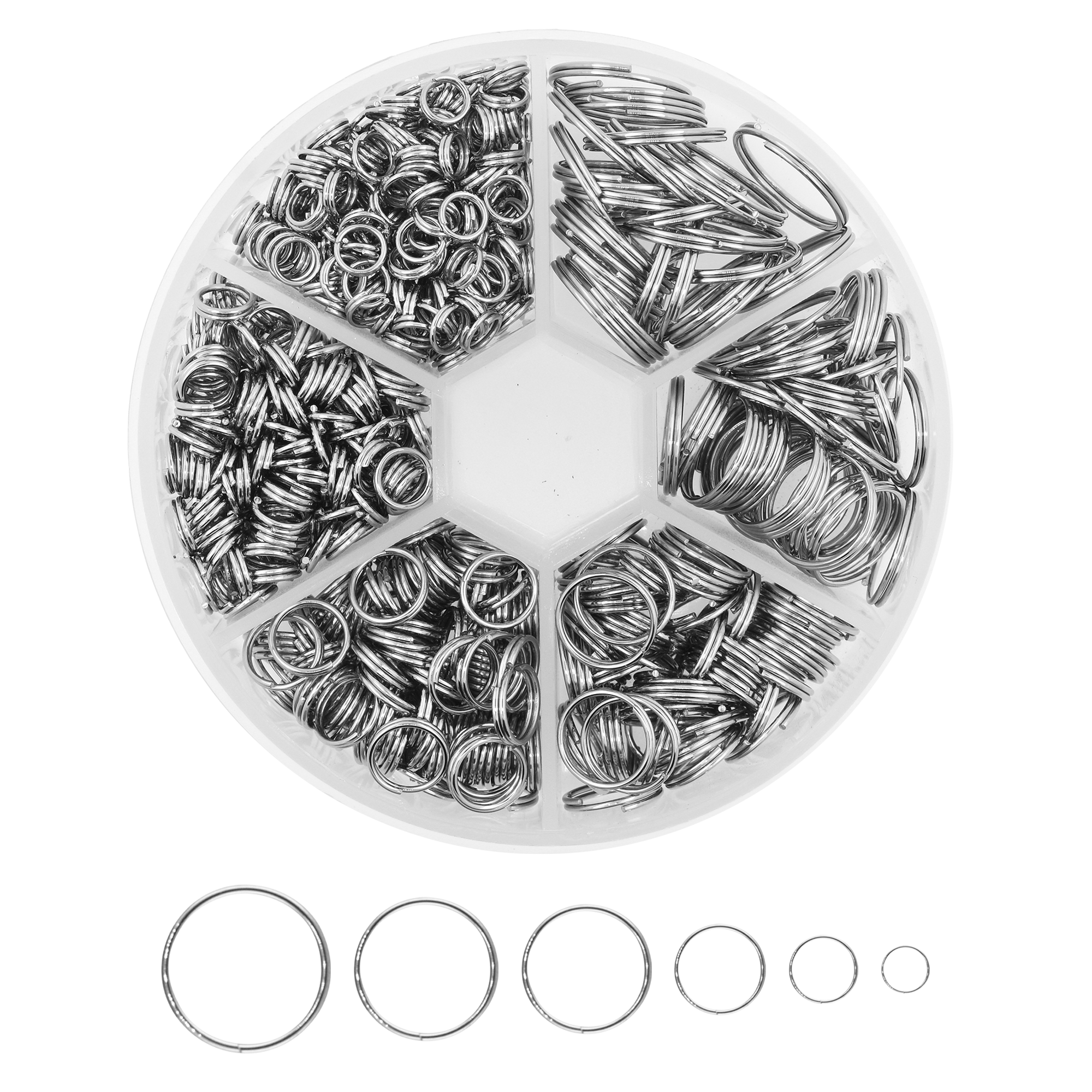 Small Key Rings for Crafts - Assorted Double Jump Rings Mini Split Rings for Jewelry Making - Double Split Rings Assorted Small Keychain Rings Set