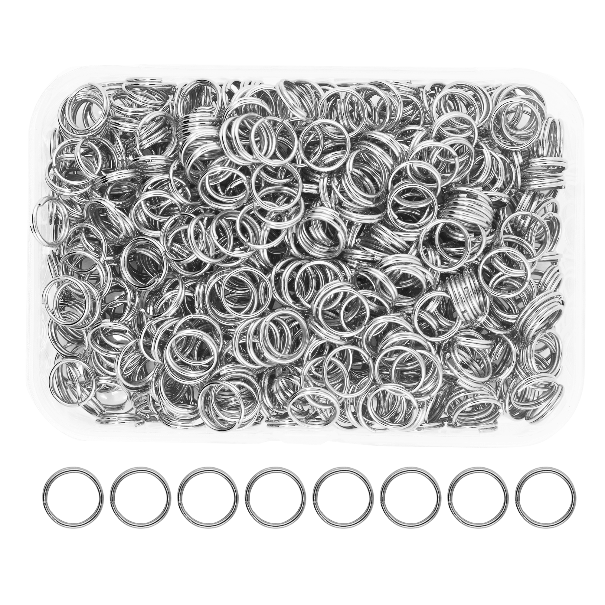 Small Key Rings for Crafts - Assorted Double Jump Rings Mini Split Rings for Jewelry Making - Double Split Rings Assorted Small Keychain Rings Set