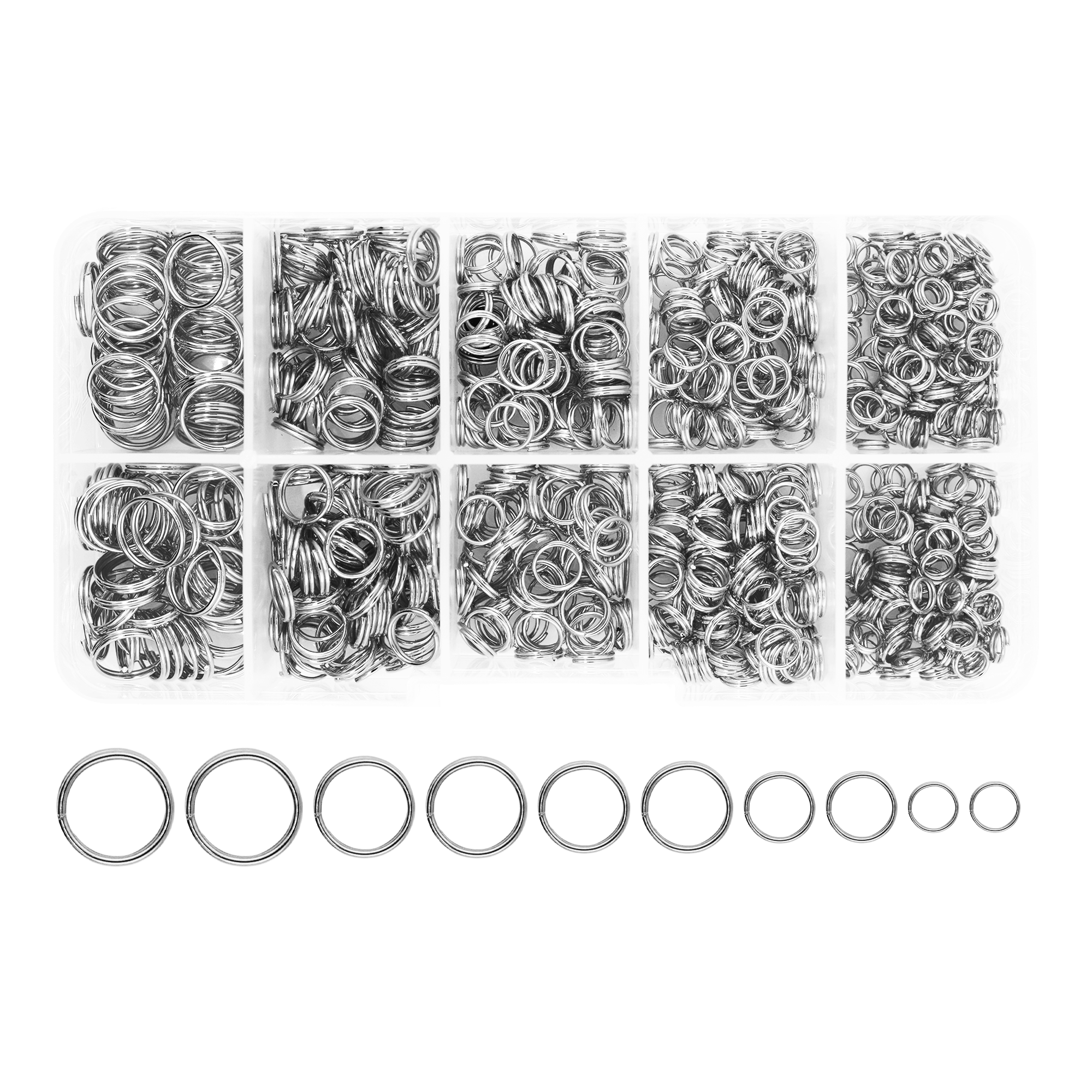 Small Key Rings for Crafts - Assorted Double Jump Rings Mini Split Rings for Jewelry Making - Double Split Rings Assorted Small Keychain Rings Set