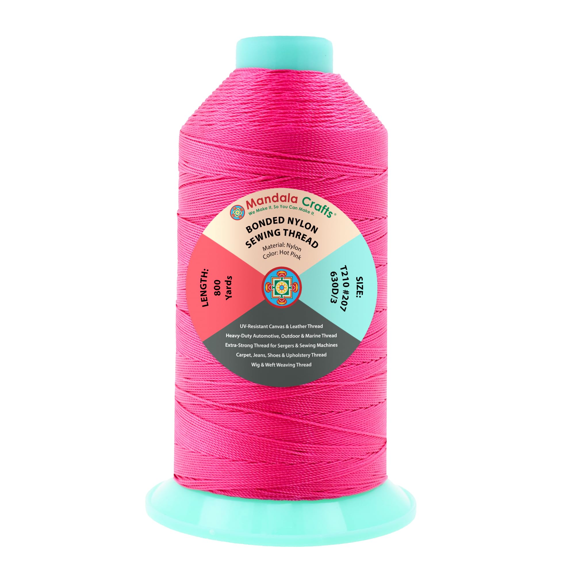 Mandala Crafts Bonded Nylon Thread for Sewing Leather, Upholster