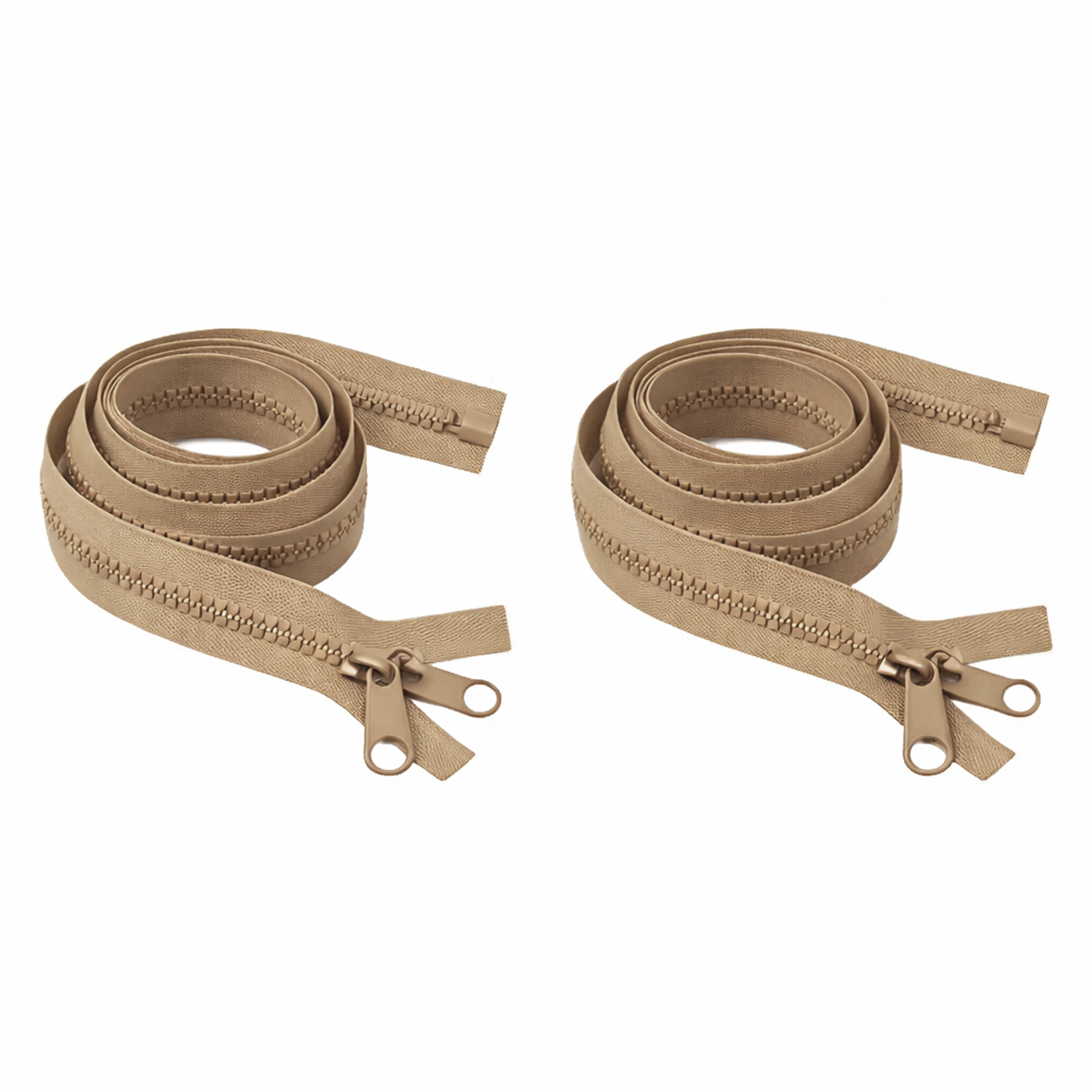 #5 Heavy Duty Zipper Separating Plastic Zipper with Double Pull Tab Slider for Sewing Sleeping Bag Boat Cover Trampoline Dog Bag Tent by Mandala Crafts 2 PCs