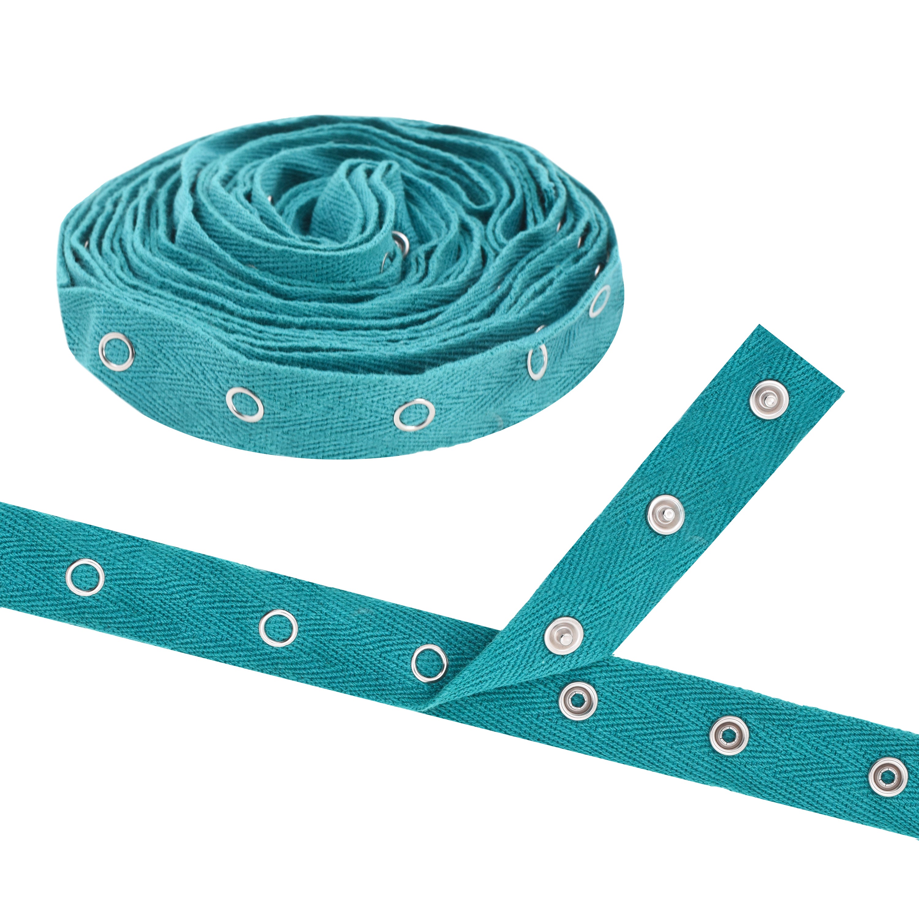 Mandala Crafts Metal Snap Tape for Sewing by Yard - Cotton Snap Button Trim Baby Snaps for Sewing - Fastener Button Strips Snap Tape for Baby Clothes 3 Yards Snap Tape