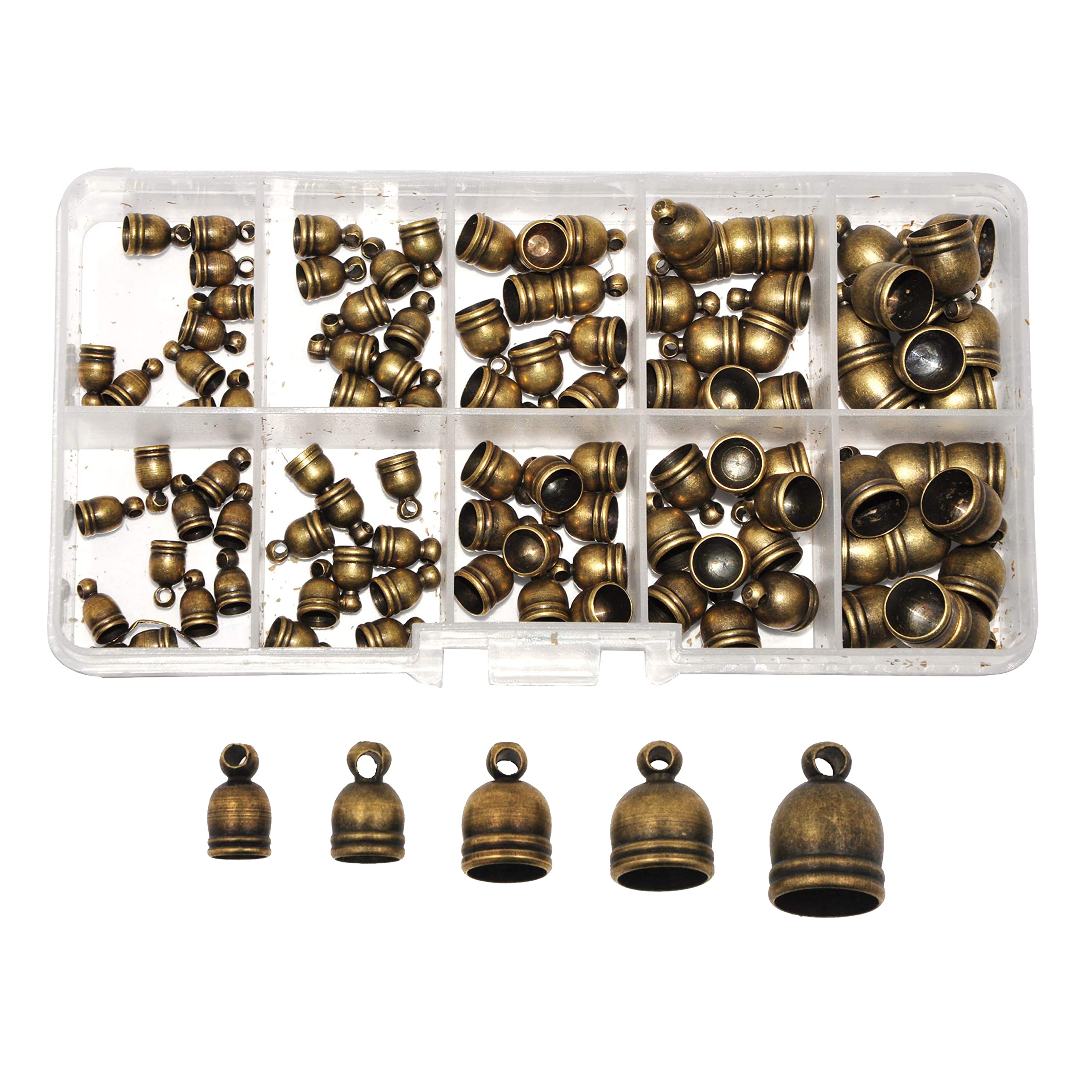 Cord End Cap for Jewelry Making, Kumihimo End Cap Finding Kit for Leather, Tassels; by Mandala Crafts