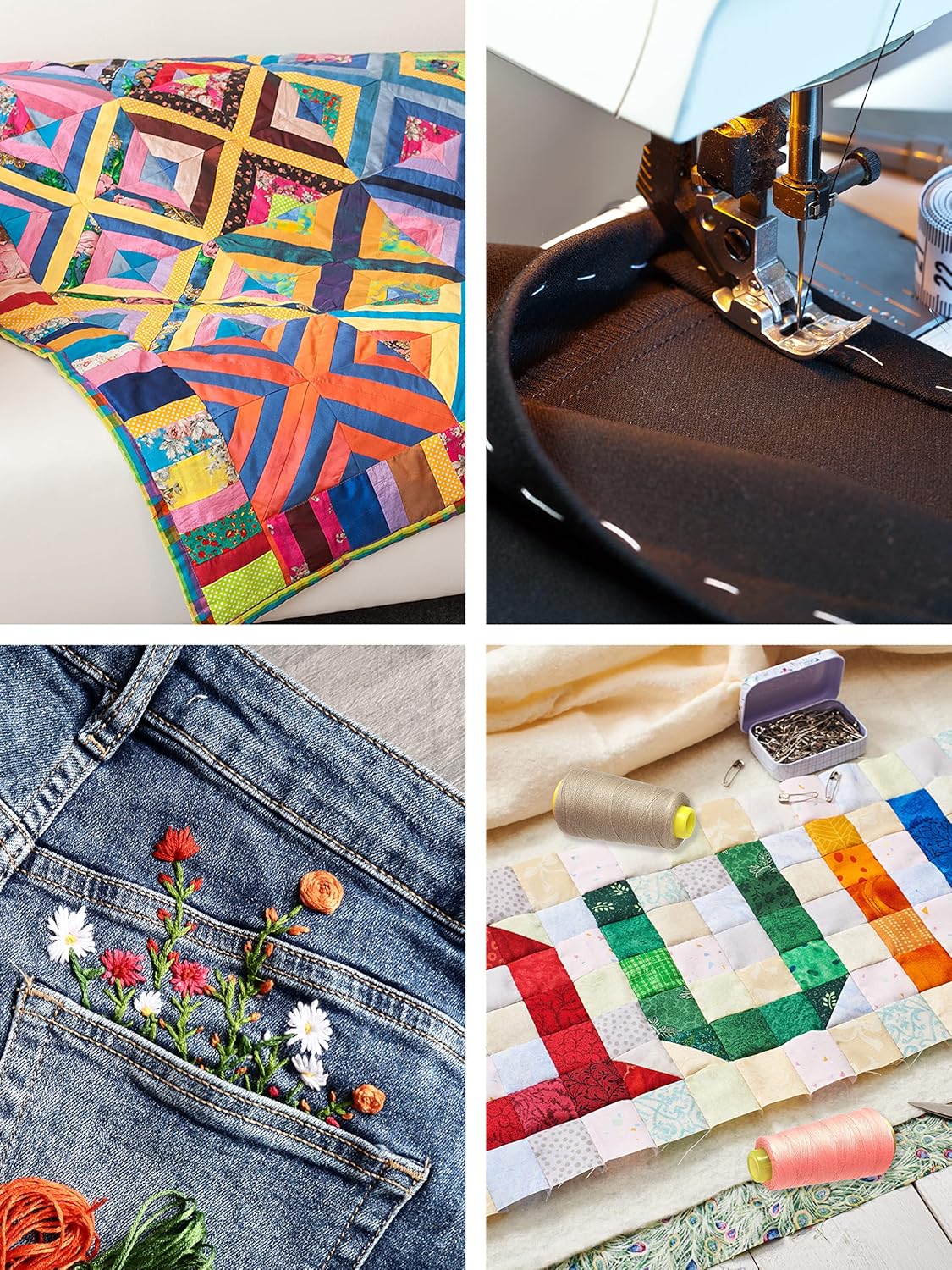 Mandala Crafts Mercerized Cotton Thread for Sewing Machine Hand Sewing - 50WT Cotton Cone Sewing Thread - 50S/2 Machine Quilting Thread Cotton Embroidery Thread