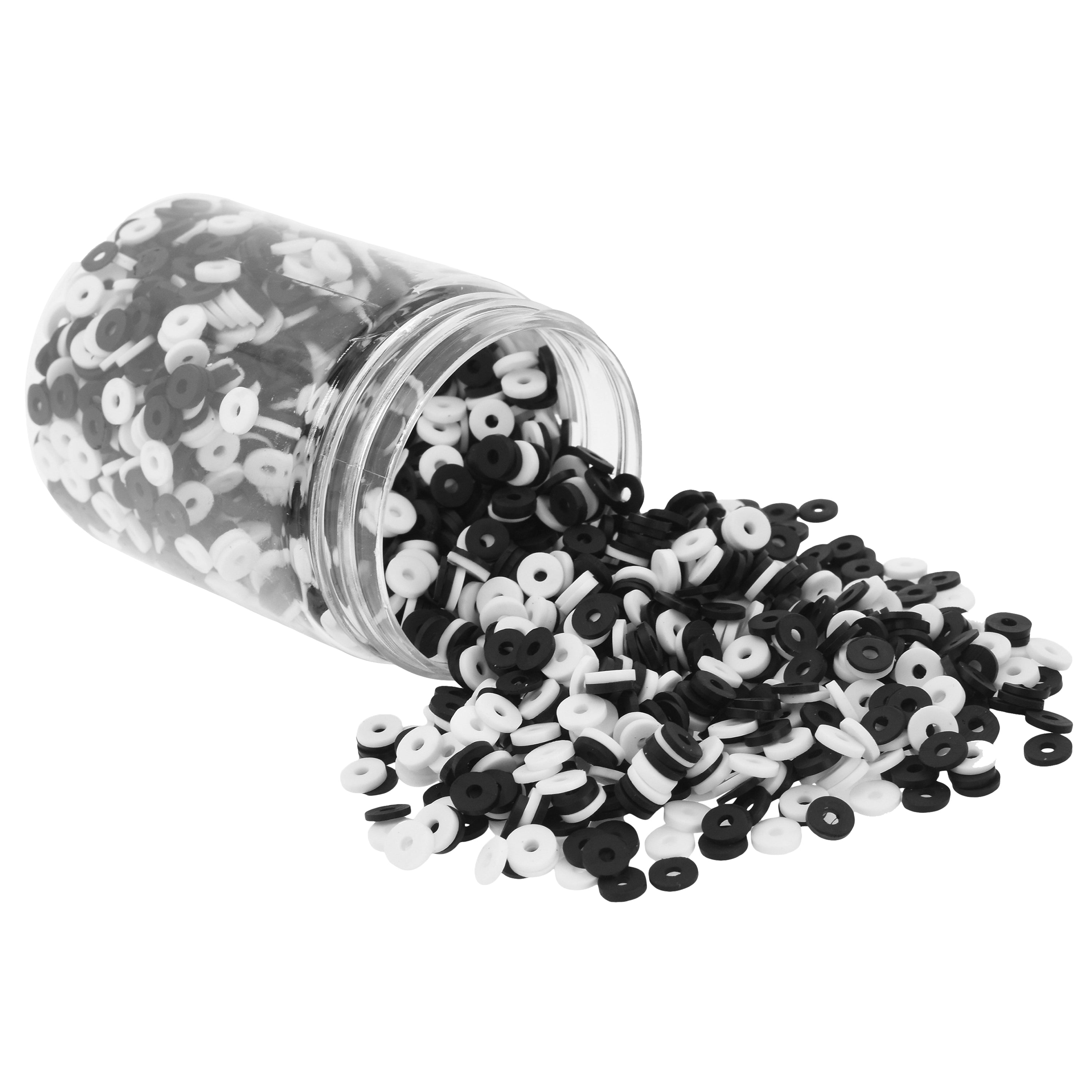 Flat Round Polymer Clay Beads for Jewelry Making Clay Heishi Beads Flat Beads - Disc Beads for Spacer Necklace Bracelet Earrings 4mm 6mm 8mm