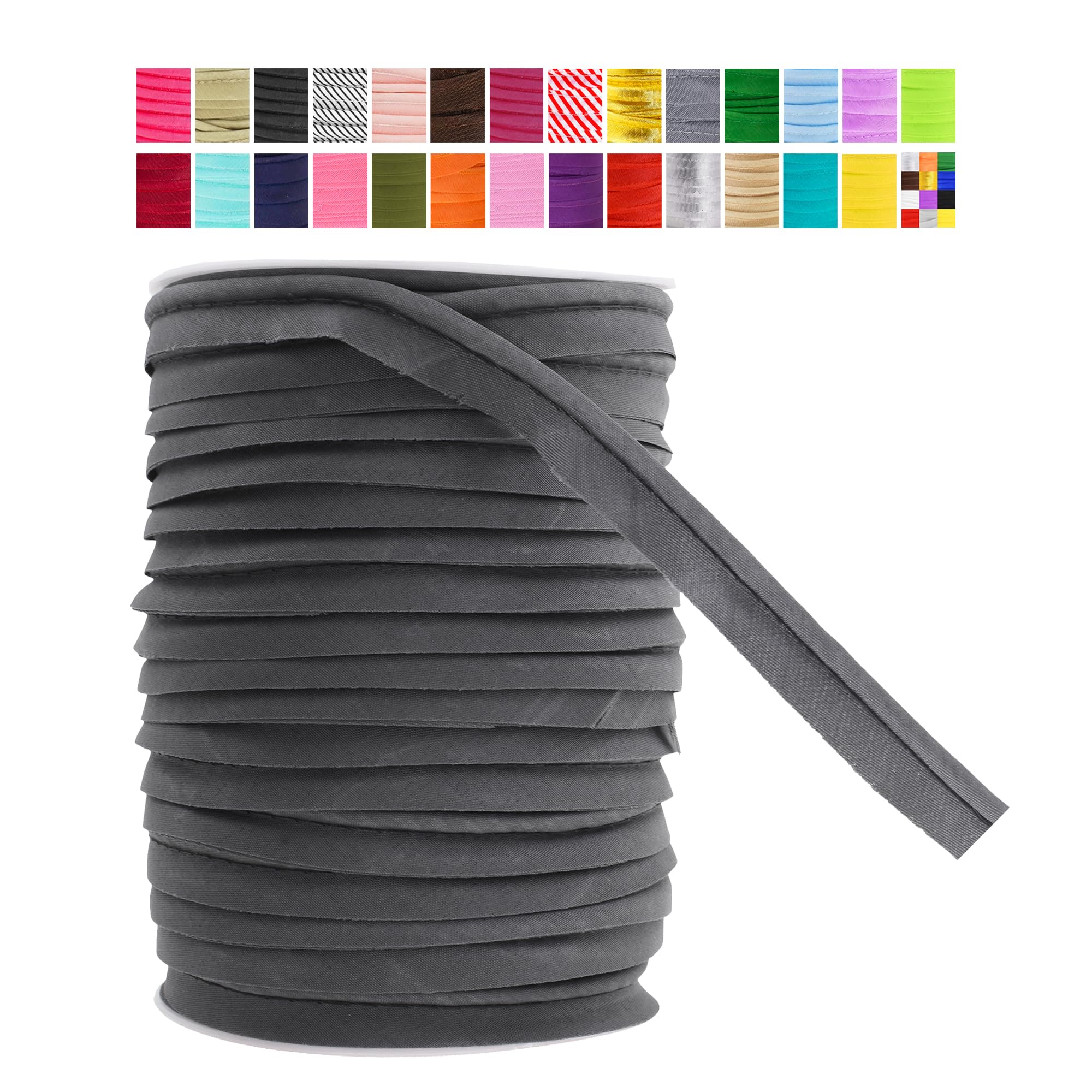 55 Yards Maxi Piping Trim with Welting Cord - 1/2 Inch Maxi Piping Bias Tape for Sewing - Lip Cord Trim by The Yard for Upholstery Trimming