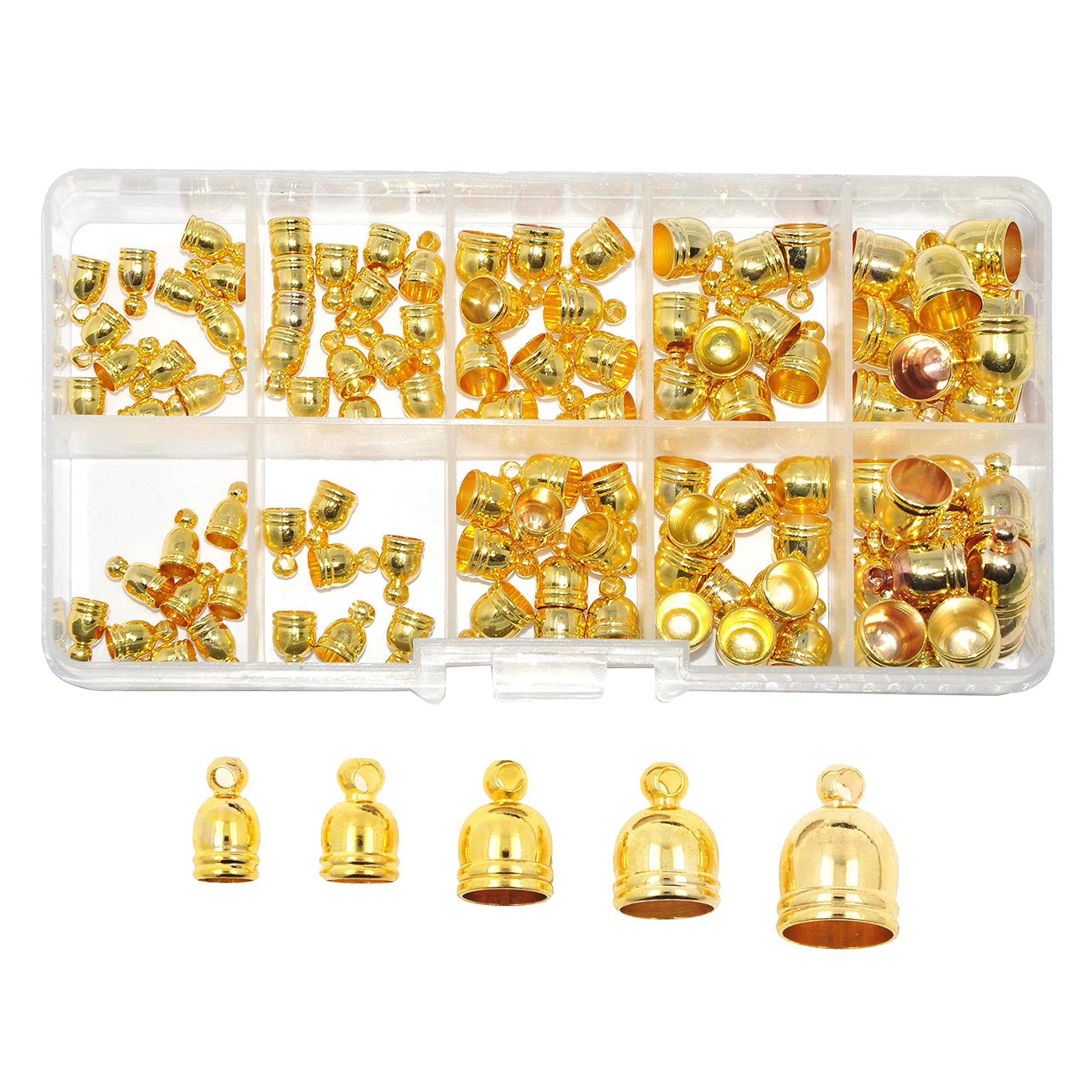 Cord End Cap for Jewelry Making, Kumihimo End Cap Finding Kit for Leather, Tassels; by Mandala Crafts