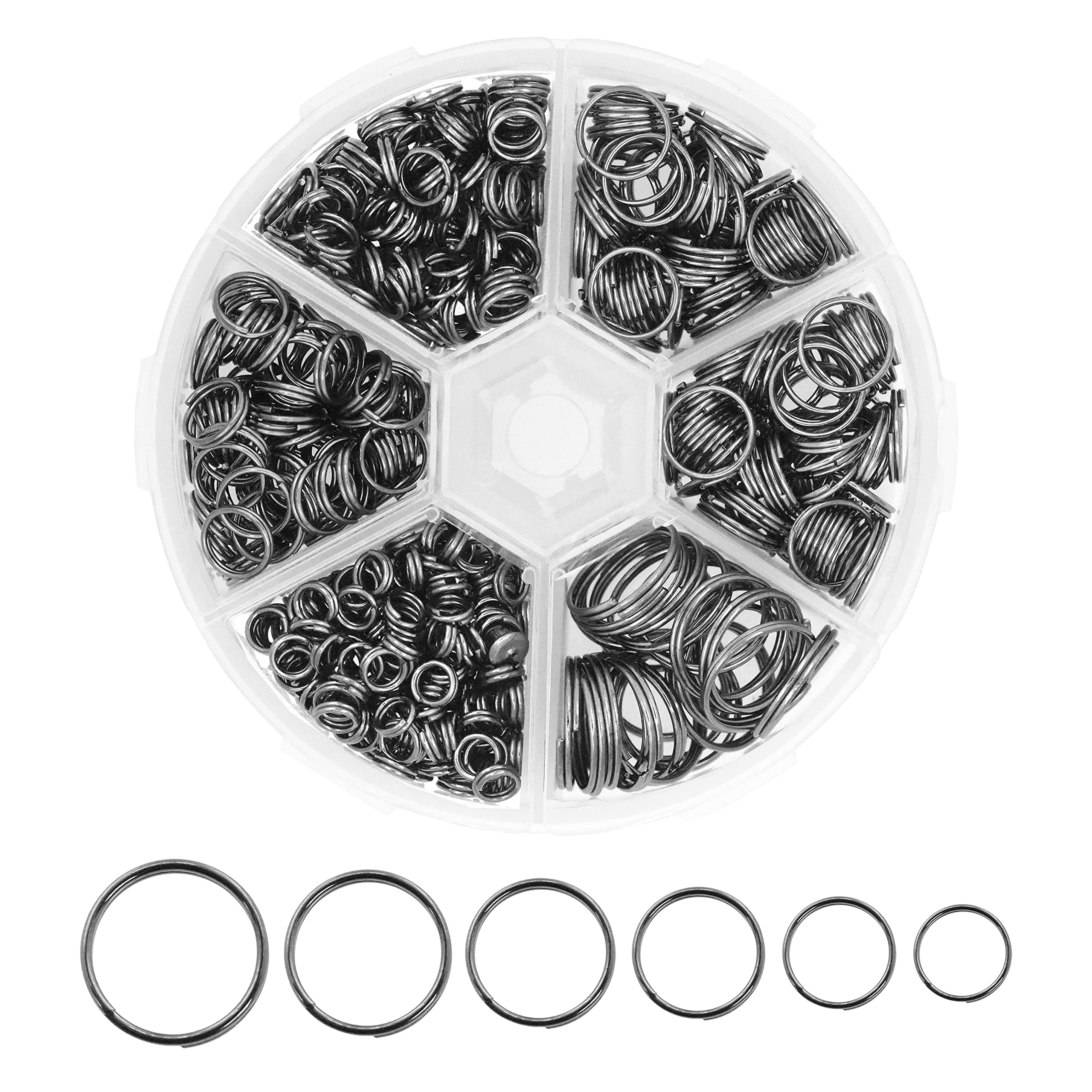 Small Key Rings for Crafts - Assorted Double Jump Rings Mini Split Rings for Jewelry Making - Double Split Rings Assorted Small Keychain Rings Set