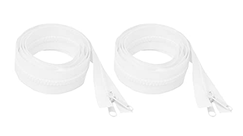 #5 Heavy Duty Zipper Separating Plastic Zipper with Double Pull Tab Slider for Sewing Sleeping Bag Boat Cover Trampoline Dog Bag Tent by Mandala Crafts 2 PCs