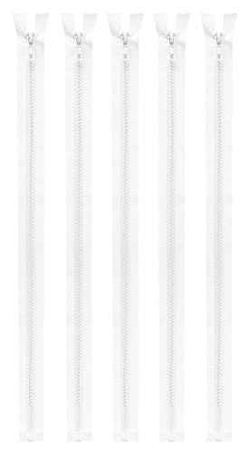 Mandala Crafts #5 Plastic Zipper - Separating Zippers for Sewing - Jacket Zipper Separating Zipper Replacement Zippers for Jackets Coats 5 PCs