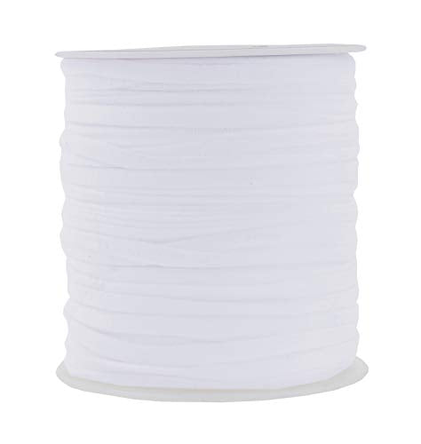 50 Yards 1/4 inch Flat Braided white Elastic Band for Sewing Craft DIY