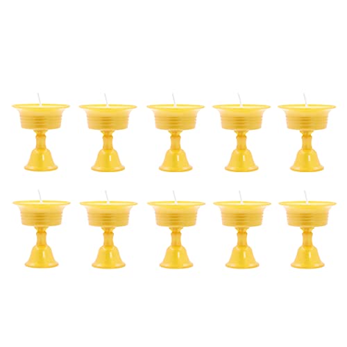 Mudra Crafts Tibetan Tealight Vanaspati Ghee Butter Lamp Candle Set (Transparent Holder)