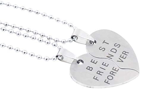 Best Friend Necklaces, BFF Necklaces, Friendship Forever Necklaces for 2 from Stainless Steel By Mandala Crafts