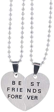 Best Friend Necklaces, BFF Necklaces, Friendship Forever Necklaces for 2 from Stainless Steel By Mandala Crafts