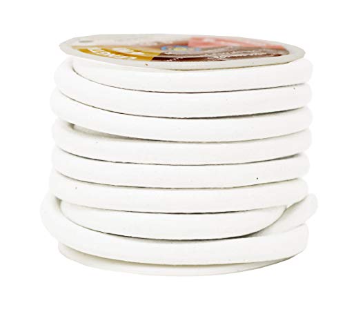 Mandala Crafts Round Cowhide Genuine Leather String Cord, Natural Rawhide Rope for Jewelry Making, Kumihimo Braiding, Shoelaces