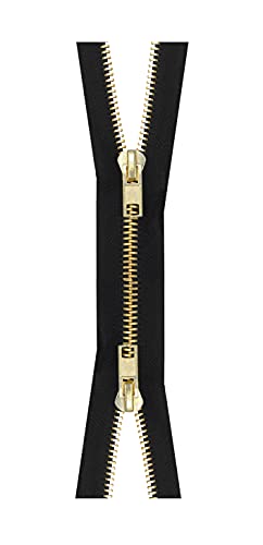 Brass Heavy Duty Two Way Zipper with Two Way Jacket Zipper Pull