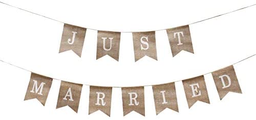 Just Married Burlap Banner