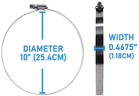 Stainless Steel Hose Clamps Adjustable Worm Gear Assortment - Pipe Clamps for Dryer Vent Radiator