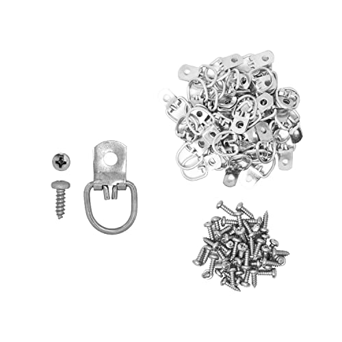 Mandala Crafts D Ring Picture Hangers - Picture Hanger with Screws D Hooks for Picture Hanging - D Rings Picture Hanging Hardware