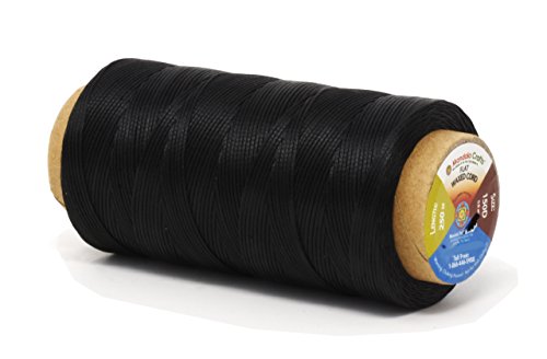 Flat Waxed Thread for Leather Sewing - Leather Thread Wax String Polyester Cord for Leather Craft Stitching Bookbinding by Mandala Crafts