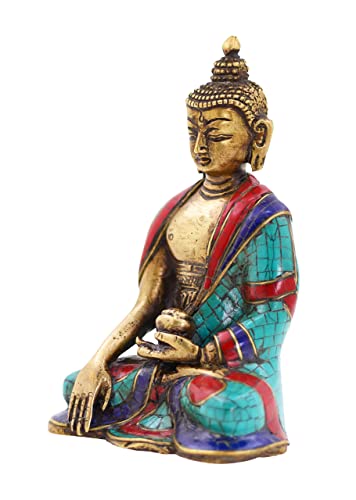 Mudra Crafts Gautama Buddha Statue for Home Decor - Shakyamuni Statue for Altar Buddhist Decor - Brass Tibetan Small Buddha Statue for Meditation Decor