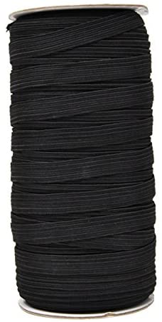 Mandala Crafts Flat Elastic Band, Braided Stretch Strap Cord Roll for Sewing and Crafting