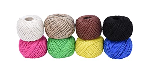 4 Rolls Christmas Twine String For Crafts Cotton String, Natural Jute Twine String Jute Rope, Green Red And White Twine Craft Twine Rope Wrapping