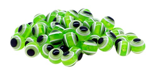 Evil Eye Beads in a Plastic Case, Green