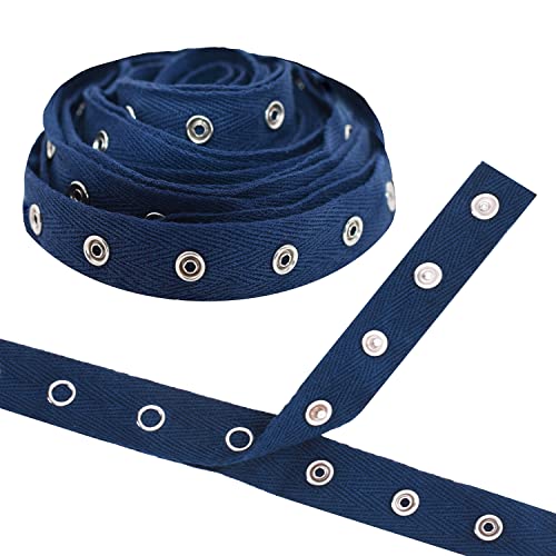Mandala Crafts Metal Snap Tape for Sewing by Yard - Cotton Snap Button Trim Baby Snaps for Sewing - Fastener Button Strips Snap Tape for Baby Clothes 3 Yards Snap Tape