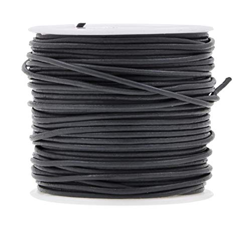 Mandala Crafts Round Cowhide Genuine Leather String Cord, Natural Rawhide Rope for Jewelry Making, Kumihimo Braiding, Shoelaces
