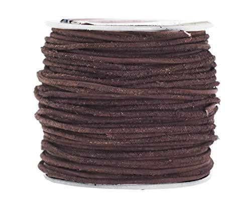 Mandala Crafts Round Suede Cord for Jewelry Making, Genuine Cowhide Leather Rope for Beading, Braiding, DIY Crafting