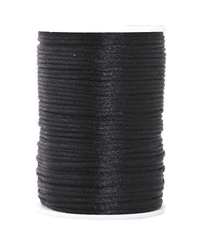 Mandala Crafts Satin Rattail Cord String from Nylon for Chinese Knot, Macrame, Trim, Jewelry Making