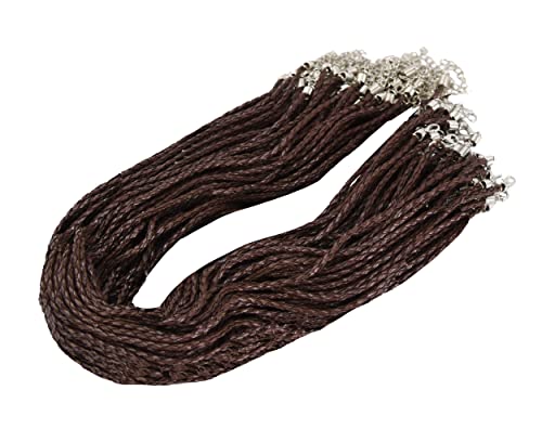 Mandala Crafts Braided Leather Necklace Cord with Clasp Bulk 60 PCs - Necklace String for Jewelry Making Supplies  18 in Leather String Cord Necklace Cords for Pendants Bracelet