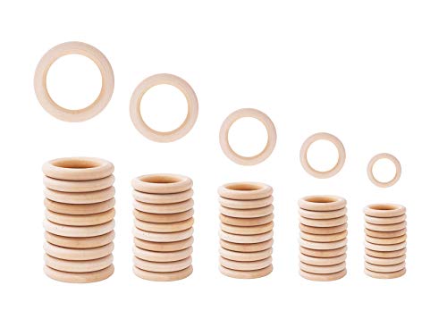Natural Wood Rings for Crafts Macramé Wooden Rings for Crafts Natural Unfinished Wood Rings for Macrame Rings Knitting Jewelry Making