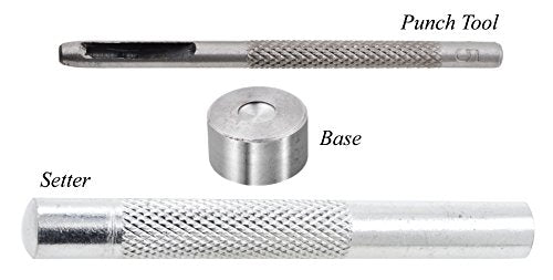 Mandala Crafts Rivet Kit and Punch Press Setting Tool for Leather, Fabric, Clothing Decorative Metal Studs